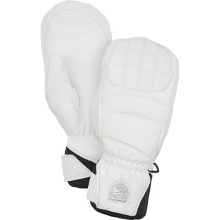 HESTRA WOMAN LEATHER FALL LINE MITT WHITE 9