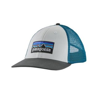 Patagonia P-6 Logo Trucker Hat Black White Forge Grey