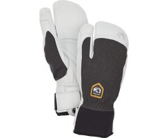 HESTRA ARMY LEATHER PATROL GAUNTLET MITT 3 FINGER CHARCOAL