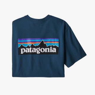 Patagonia Mens P-6 Logo Responsibili-Tee® Crater Blue L