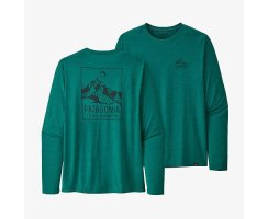 Patagonia Mens Long-Sleeved Capilene® Cool Daily Graphic Shirt Ridgeline Runner: Borealis Green X-Dye
