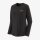 Patagonia Womens Long-Sleeved Cap Cool Merino Shirt Heritage Header: Black