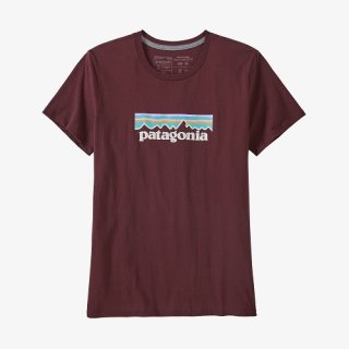 Patagonia Womens Pastel P-6 Logo Organic Cotton Crew T-Shirt Dark Ruby