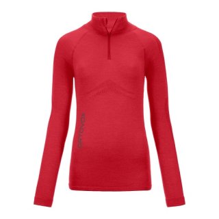 MERINO 230 COMPETITION ZIP NECK W HOT CORAL