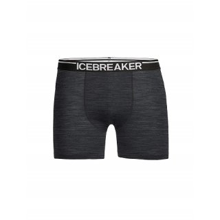 Icebreaker Mens Anatomica BoxersJet HTHR/Black